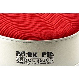 Pork Pie Round Drum Throne Silver Sparkle with Red Swirl Top