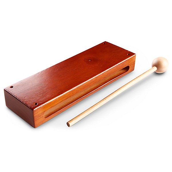 Wood Block Musical Instrument with Mallet Solid Hardwood Percussion Rhythm  Blocks