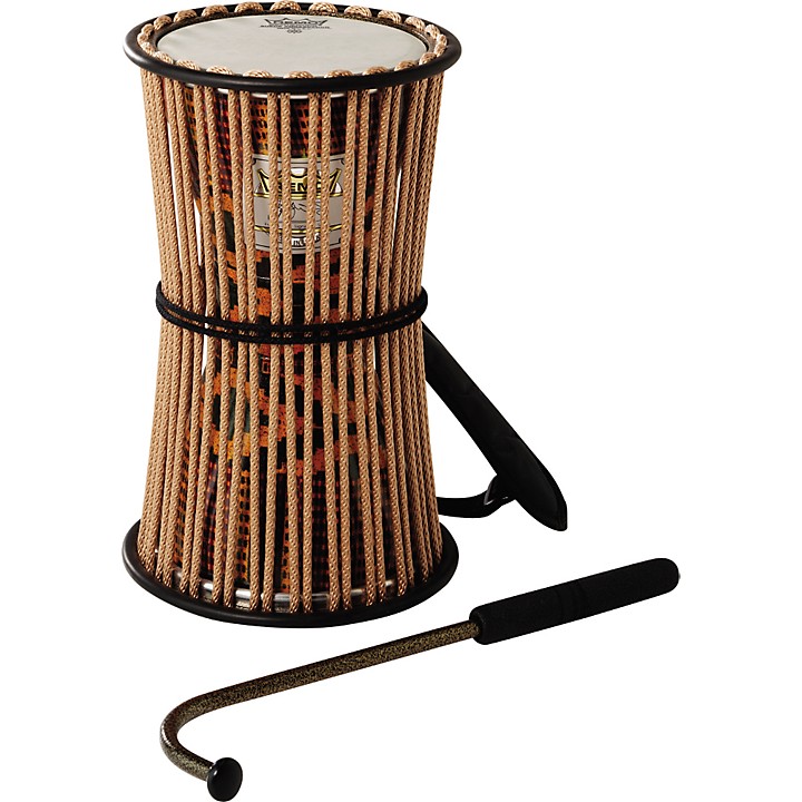 REMO トーキングドラム　専用マレット付属 　アフリカ楽器 Remo Percussion Talking Drum Fabric African Stripe | Guitar