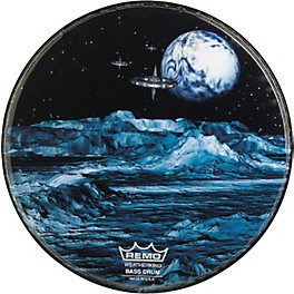 Remo Custom Graphic Blue Moon Resonant Bass Drum Head 22 in. Remo Custom Graphic Blue Moon Resonant Bass Drum Head 20 in.