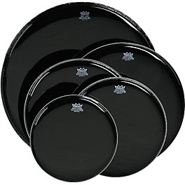 Remo Ebony Black Ambassador Resonant Bass Drumhead 26 in. Remo Ebony Black Ambassador Resonant Bass Drumhead 16 in.