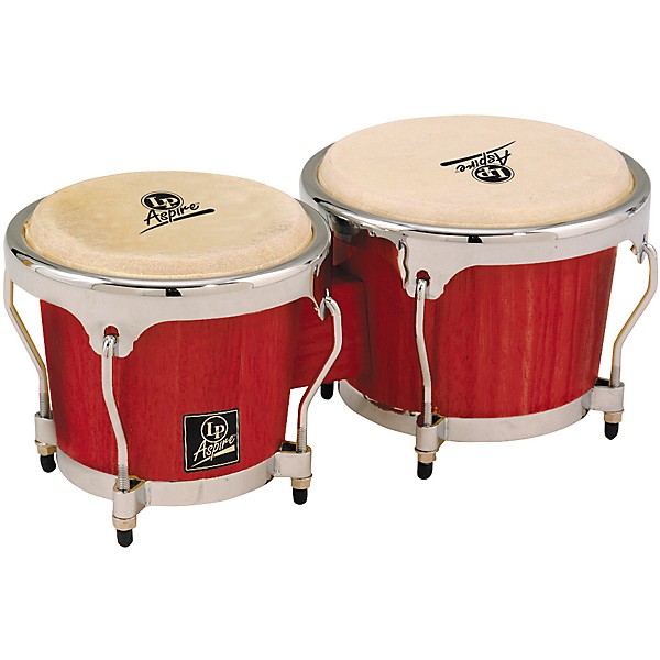 LP LPA601 Aspire Oak Bongos With Chrome Hardware Red Wood