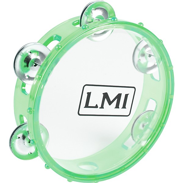 LMI Transparent Tambourine With Head Green 15CM