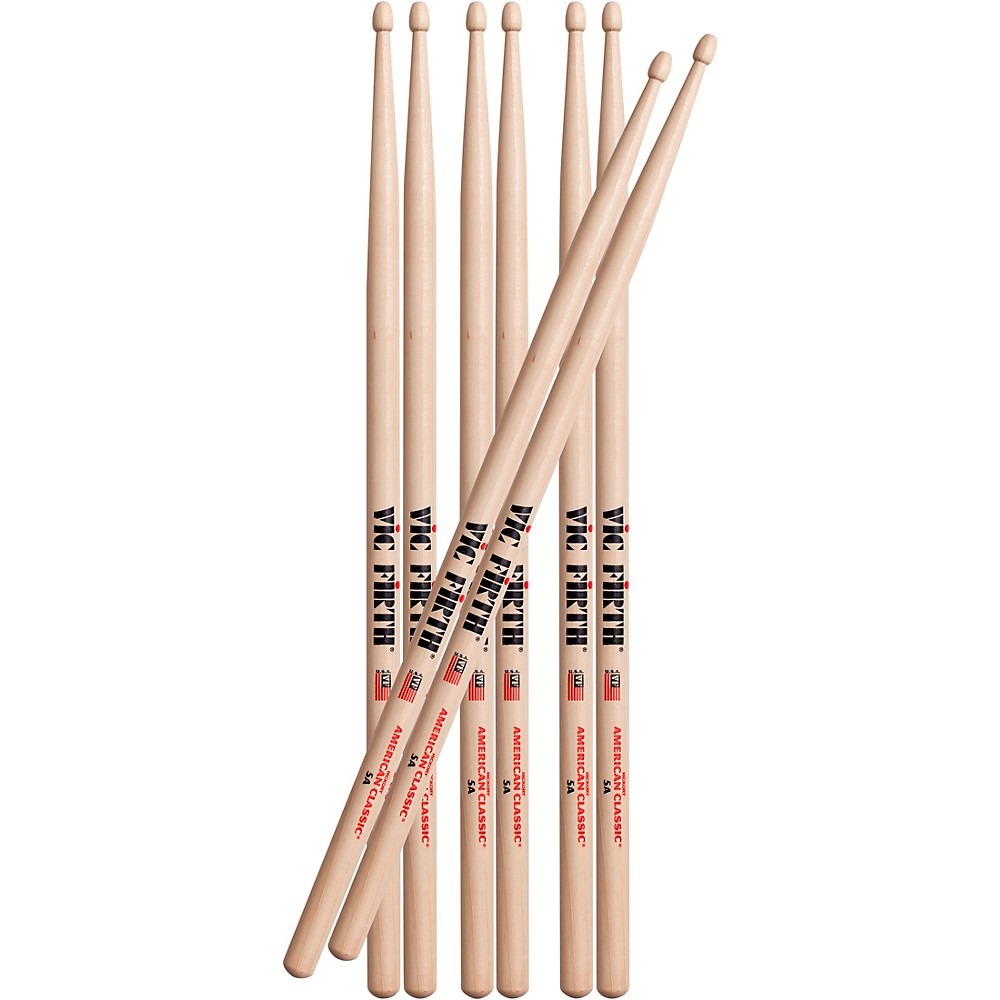 Vic Firth Buy 3 Pair 5A Drum Sticks, Get 1 Pair Free 5A