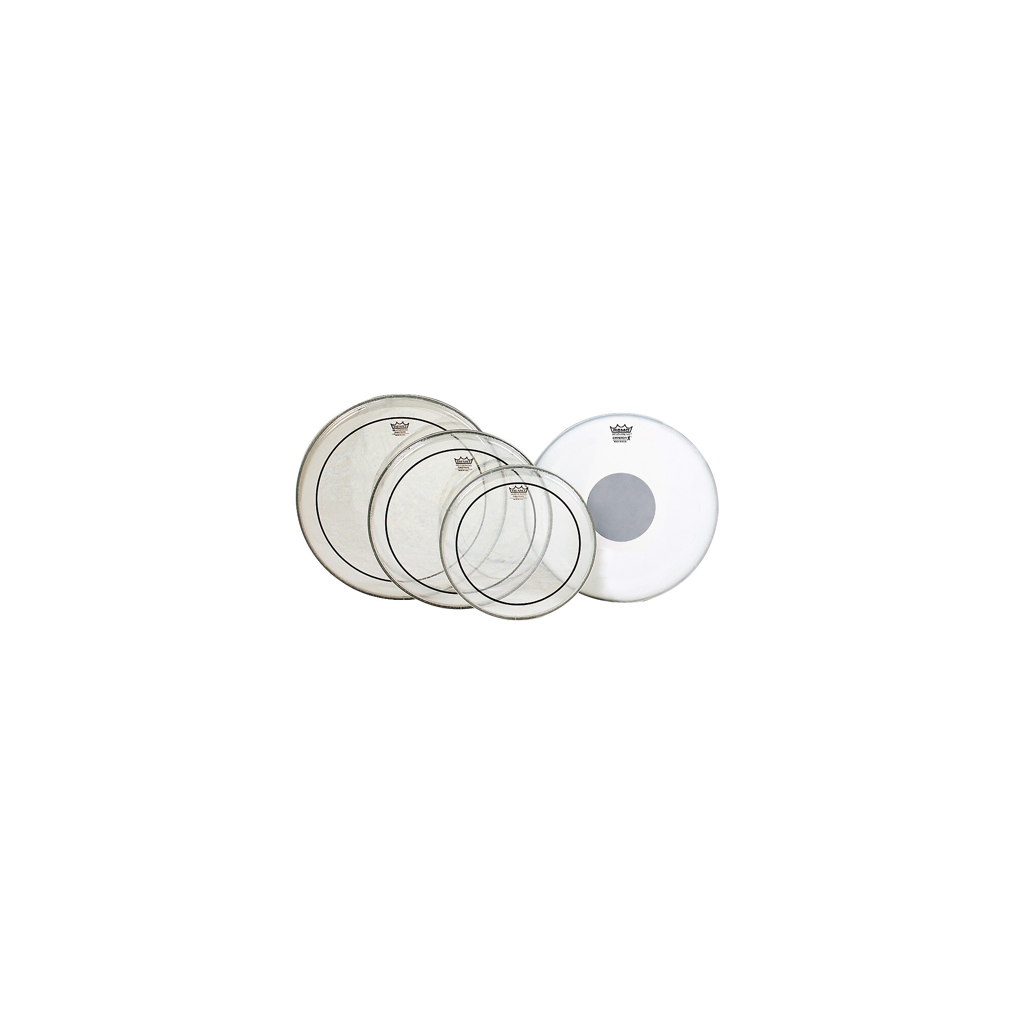 Remo Clear Pinstripe Standard Pro Pack with Free 14 in