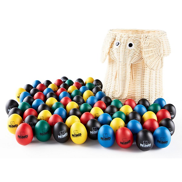 Nino 80-Piece Egg Shaker Assortment with Elephant Basket