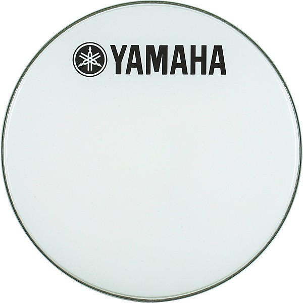 Yamaha Marching Bass Drum Head with Fork Logo White 20 in.