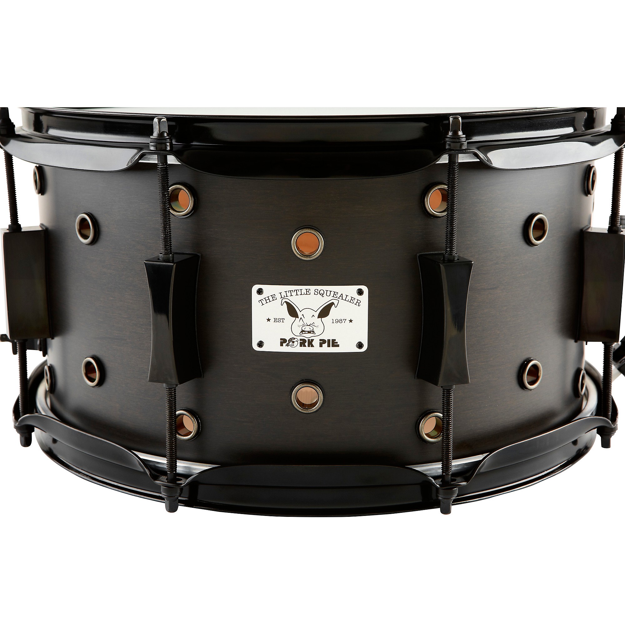 Pork Pie Little Squealer Snare Drum Satin Black Ebony 7 x 13 in.