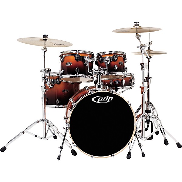 PDP by DW LX 5-Piece SHELL PACK Amber/Tobacco Fade