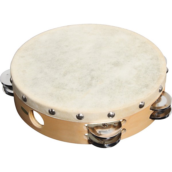 Sound Percussion Labs PDM2016M-R Tambourine with Calfskin Head 8 in.