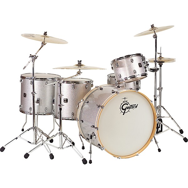 Gretsch Drums Catalina Club Rock 5-Piece Shell Pack Silver Sparkle Gretsch Drums Catalina Club Rock 5-Piece Shell Pack Silver Sparkle