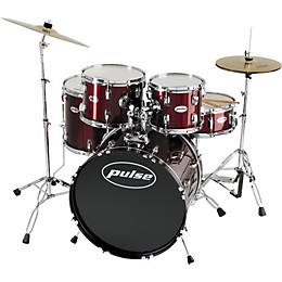 Pulse 5-Piece 22/10/12/14 Drum Set with Hardware Wine Red