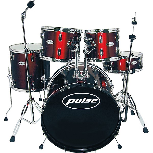 Pulse 5-Piece 22/10/12/14 Drum Set with Hardware Wine Red