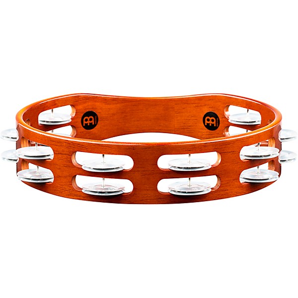 MEINL Wood Tambourine Two Rows Aluminum Jingles