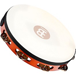 MEINL Traditional Goat-Skin Wood Tambourine Single Row Steel Jingles