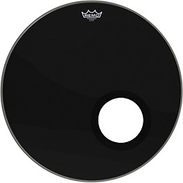 Remo Powerstroke 3 Ebony Resonant Bass Dru... Remo Powerstroke 3 Ebony Resonant Bass Drum Head With 5" Port Hole Ebony 22 in.