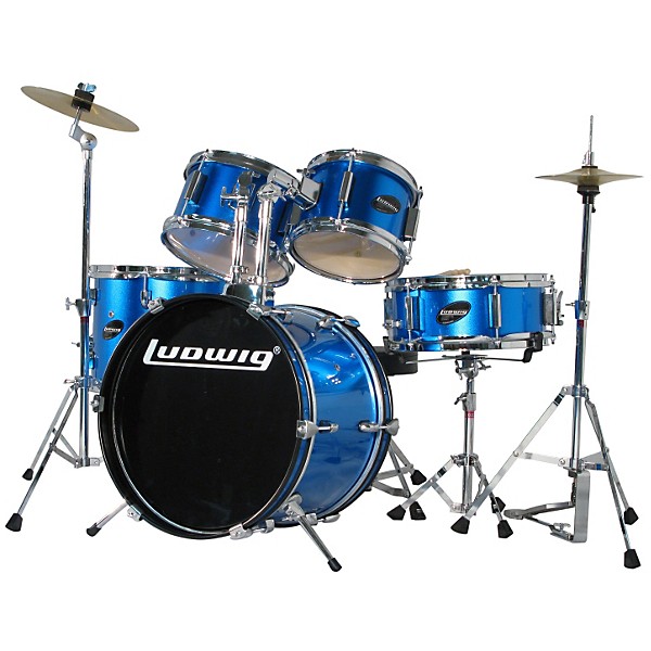 Open Box Ludwig Junior Outfit Drum Set Level 2 Blue 190839093936