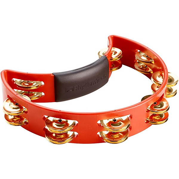 Rhythm Tech Tambourine With Brass Jingles Red 9.5 In