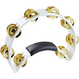 Rhythm Tech Tambourine With Brass Jingles White 9.5 In