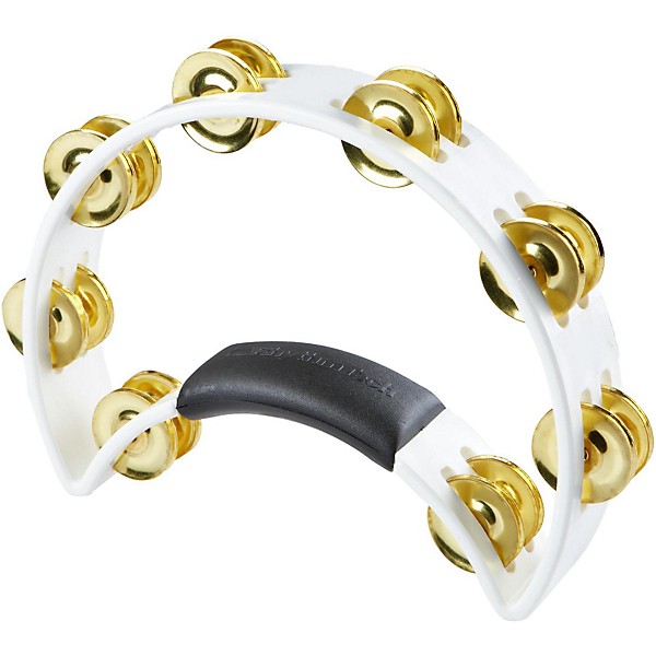 Rhythm Tech Tambourine With Brass Jingles White 9.5 In