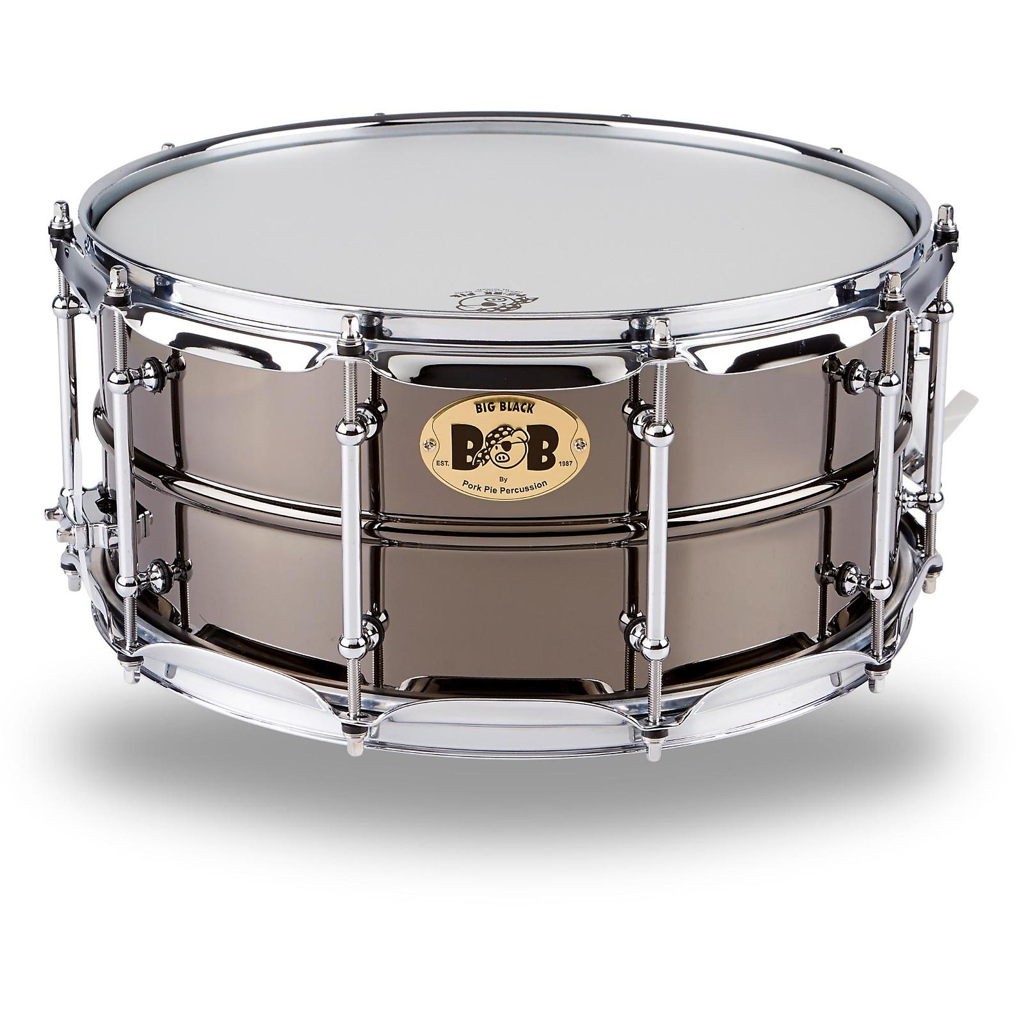Pork Pie Big Black Brass Snare Drum With Tube Lugs and Chrome Hardware  Black 14 x 6.5 in. Guitar Center