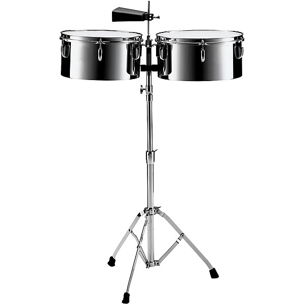 Pearl PTS5134 13 in. and 14 in. Steel Timbales with Cowbell and Stand