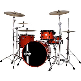 Open Box ddrum AMX Ash/Maple Hybrid 4-Piece Drum Shell Pack with 24" kick Level 1 Red Burst