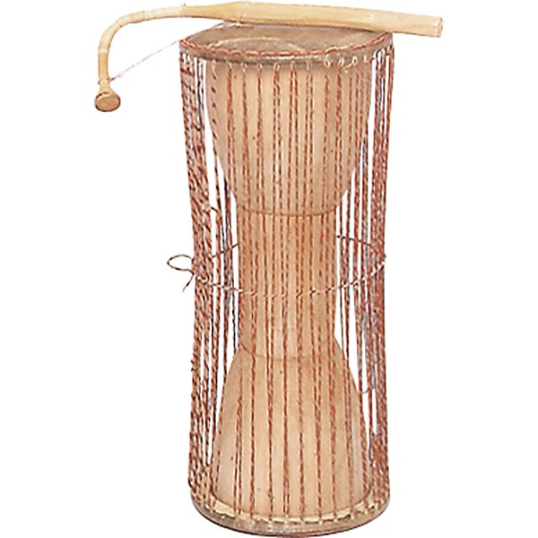 Overseas Connection Ghana Talking Drum With Stick Natural 8X15 in.