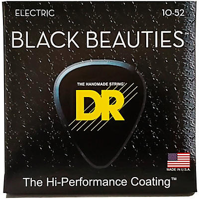 Dr Strings Black Beauties Coated Electric Strings Medium-Heavy (10-52) for sale