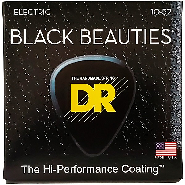 DR Strings Black Beauties Coated Electric Strings Medium-Heavy (10-52)