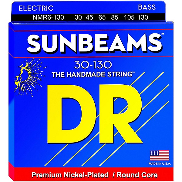 DR Strings Sunbeams NMR6-130 Medium 6-String Strings Bass Strings .130 Low B