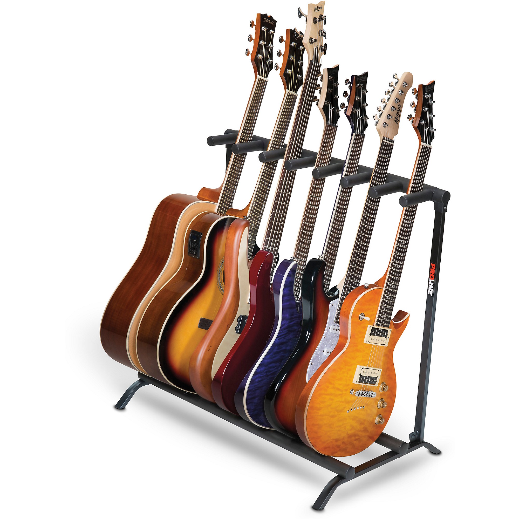 Proline PLMS7 7-Guitar Folding Stand Black | Guitar Center
