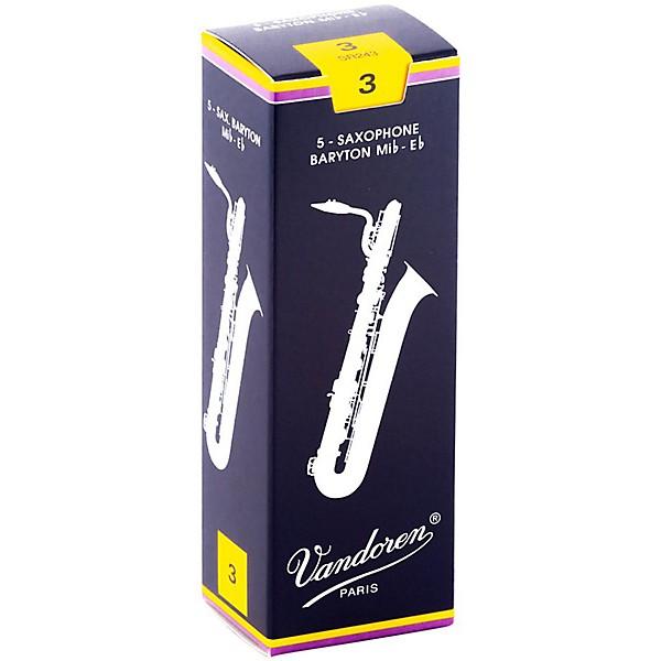 Open Box Vandoren Baritone Saxophone Reeds Level 1 Strength 3 Box of 5