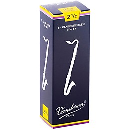 Vandoren Traditional Bass Clarinet Reeds Strength 2.5 Box of 5