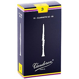 Vandoren Traditional Bb Clarinet Reeds Strength 3 Box of 10 Vandoren Traditional Bb Clarinet Reeds Strength 3 Box of 10