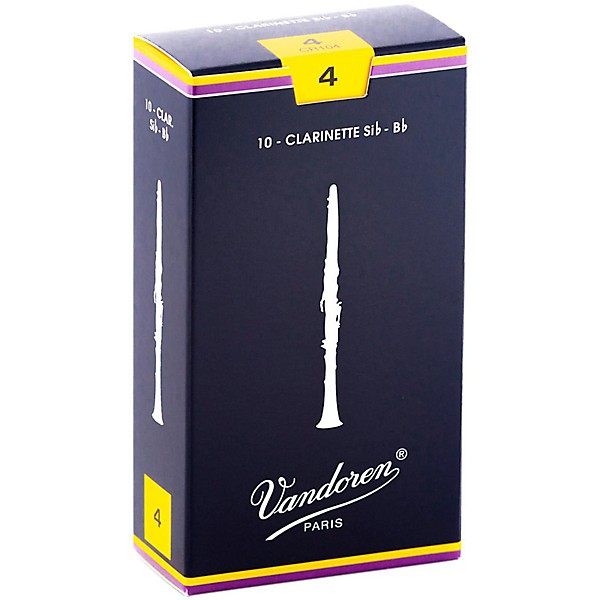 Vandoren Traditional Bb Clarinet Reeds Strength 4 Box of 10