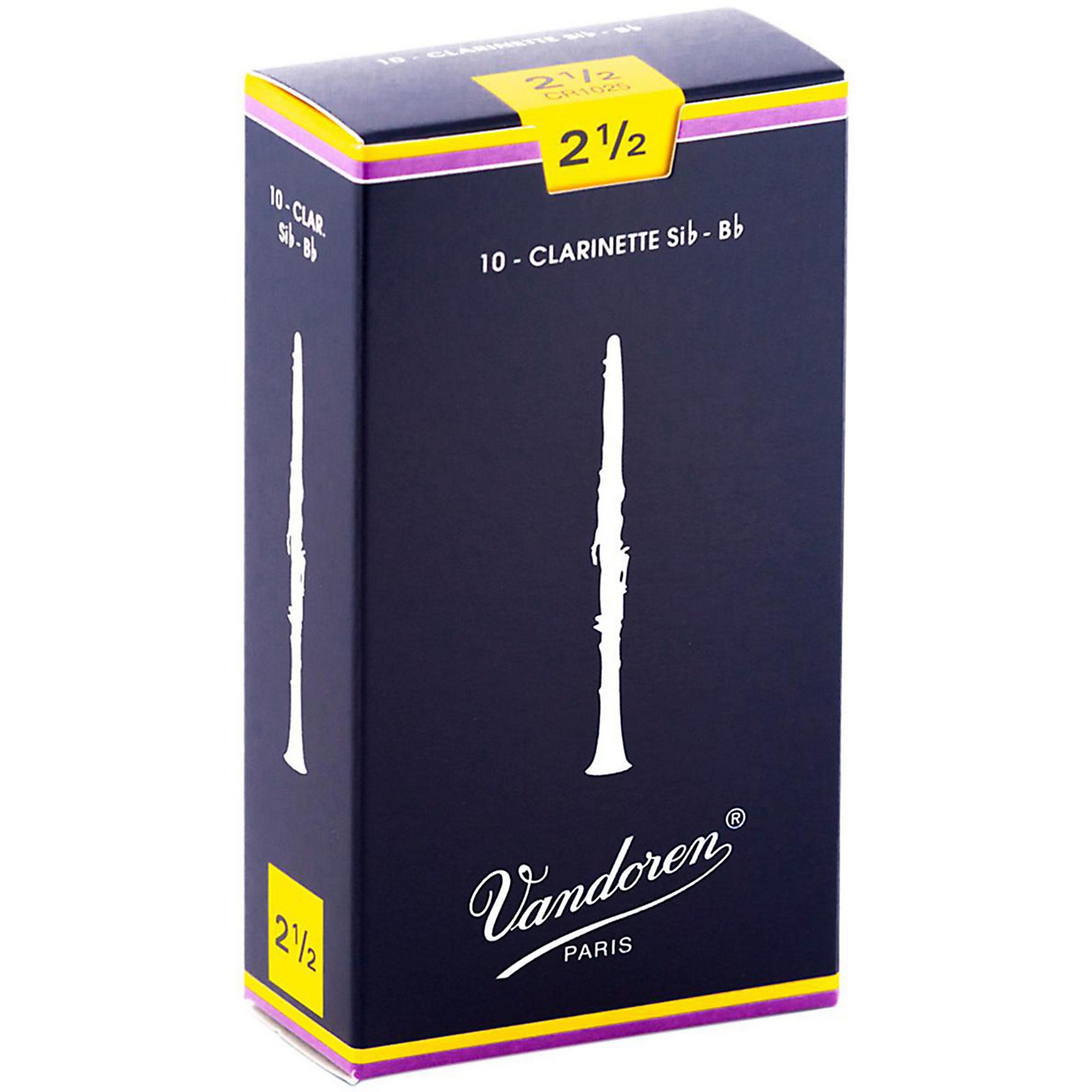 Vandoren Traditional Bb Reeds Strength 2.5 Box of 10 Guitar