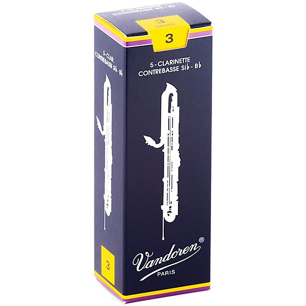 Vandoren Contra-Alto/Contrabass Clarinet Reeds Strength 3 Box of 5