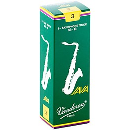 Vandoren JAVA Tenor Saxophone Reeds Strength 3 Box of 5 Vandoren JAVA Tenor Saxophone Reeds Strength 3 Box of 5