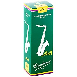 Vandoren JAVA Tenor Saxophone Reeds Strength 3 Box of 5 Vandoren JAVA Tenor Saxophone Reeds Strength 3.5 Box of 5