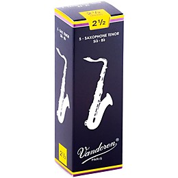 Vandoren Tenor Saxophone Reeds Strength 2.5 Box of 5