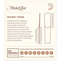 Mitchell Lurie Bb Clarinet Reeds Strength 1.5 Box of 10