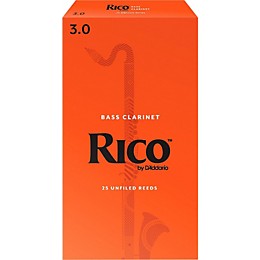 Rico Bass Clarinet Reeds, Box of 25 Strength 3