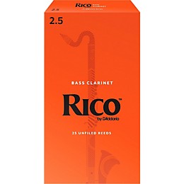 Rico Bass Clarinet Reeds, Box of 25 Strength 2.5