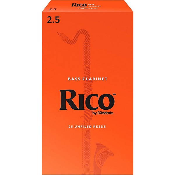 Rico Bass Clarinet Reeds, Box of 25 Strength 2.5