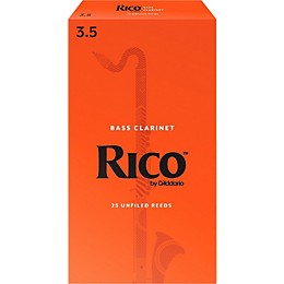 Rico Bass Clarinet Reeds, Box of 25 Strength 3.5