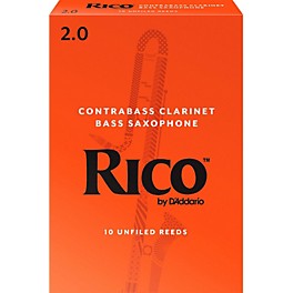 Rico Contra-Alto/Contrabass Clarinet Reeds, Box of 10 Str... Rico Contra-Alto/Contrabass Clarinet Reeds, Box of 10 Strength 2