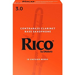 Rico Contra-Alto/Contrabass Clarinet Reeds, Box of 10 Strength 3