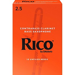 Rico Contra-Alto/Contrabass Clarinet Reeds, Box of 10 S... Rico Contra-Alto/Contrabass Clarinet Reeds, Box of 10 Strength 2.5