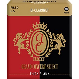 Rico Grand Concert Select Thick Blank Bb Clarinet Reeds Strength 2.5 Box of 10